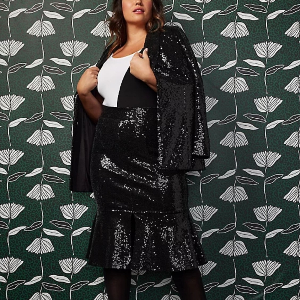 Torrid x Sylvia Mollie Ponte Sequin Midi Skirt